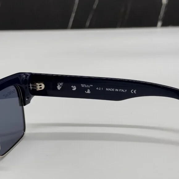 NEW OFF-WHITE WASHINGTON 645 NAVY BLUE UNISEX SUNGLASSES OFF-WHITE